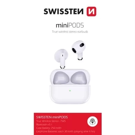 Swissten Slušalice Bluetooth TWS Minipods Bijele