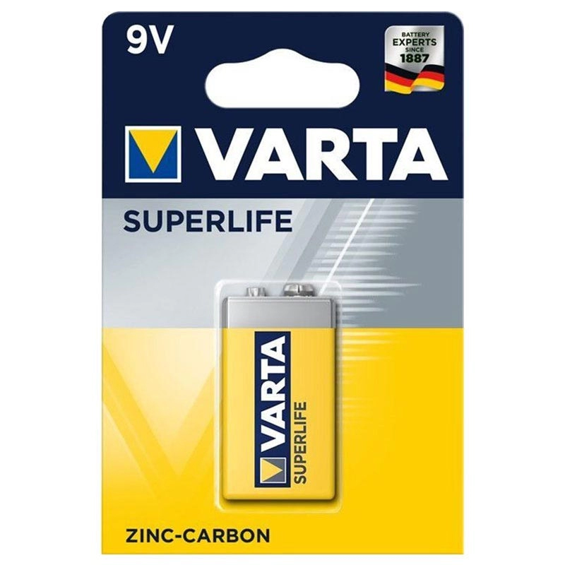 Cink-karbon 9V baterija Superlife 6F22 Varta