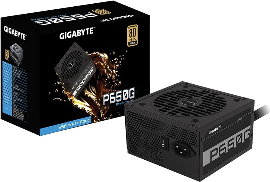 GIGABYTE GP-P650G 650W Power Supply, 80 PLUS Gold certified, 120mm Silent (HYB) Fan