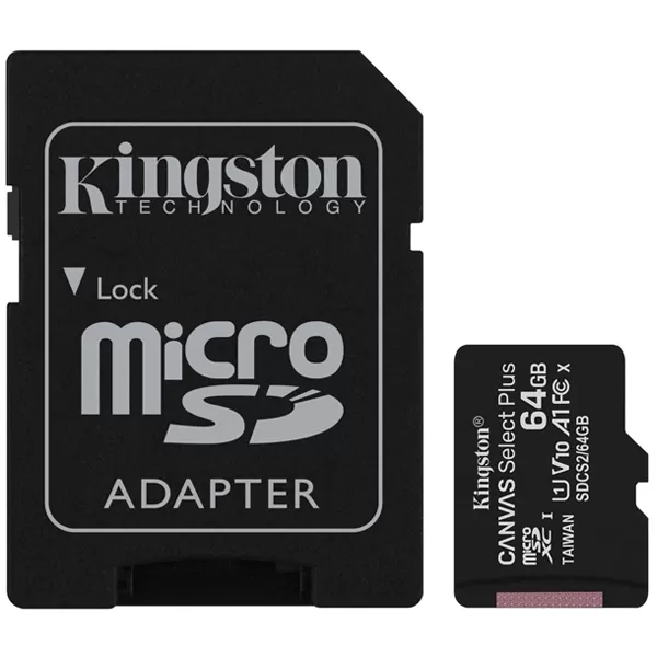 Kingston 64GB microSDXC + SD adapter SDCS2/64GB 