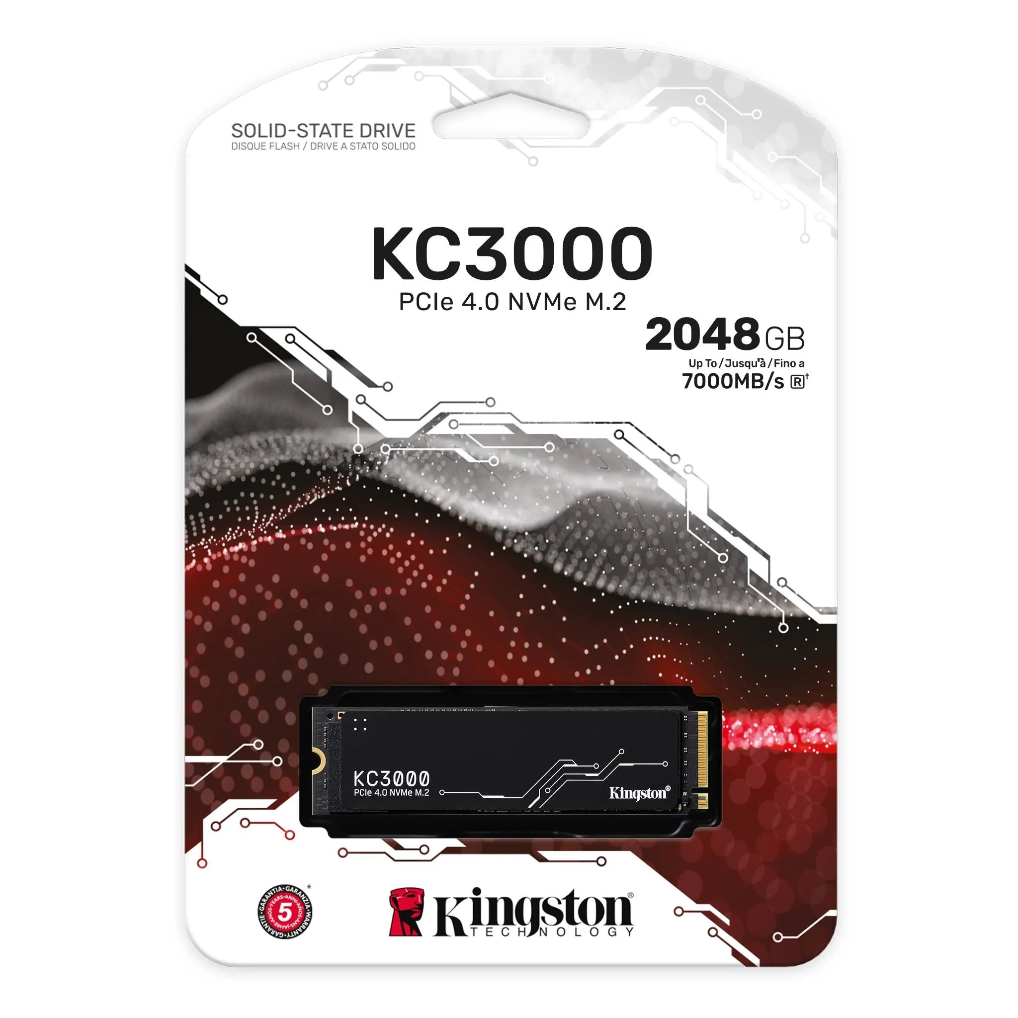 KINGSTON KC3000 2048GB PCIe 4.0 NVMe M.2 SSD High-Performance, 7000MB/s Read, 7000MB/s Write