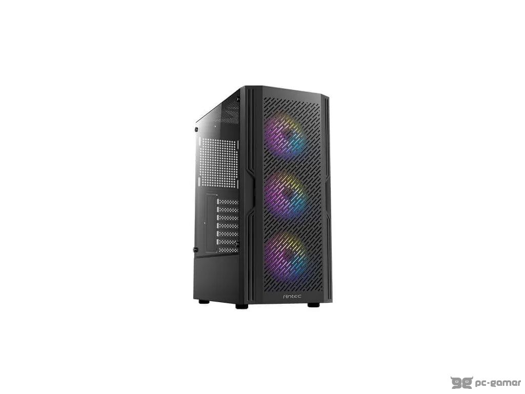 ANTEC AX20 Mid-Tower Gaming Case, 3 x 120 RGB fans, max 270mm GPU, USB 3.0/USB 2.0*2, Tempered glass