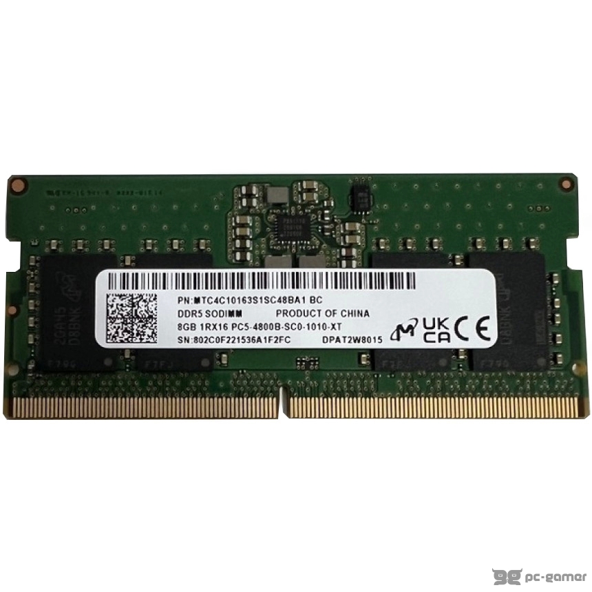 Micron RAM 8GB 4800MHz DDR5 SODIMM Bulk