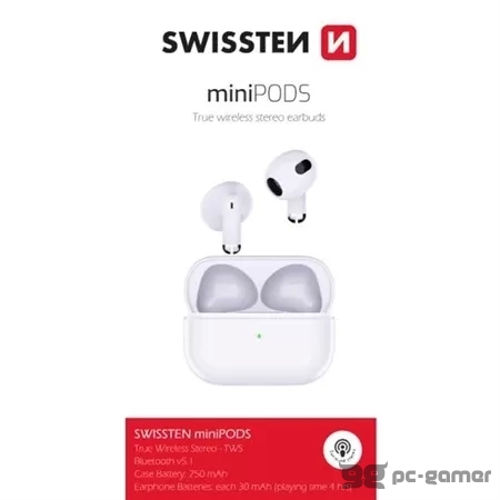 Swissten Slušalice Bluetooth TWS Minipods Bijele