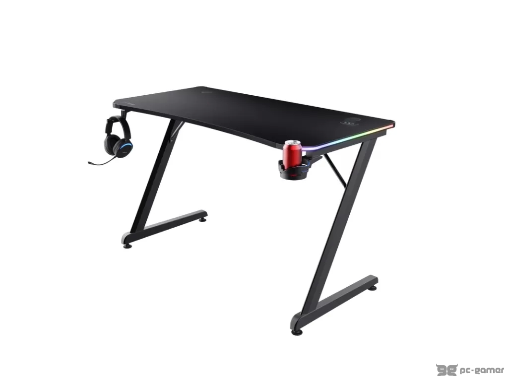 TRUST GXT709 Luminus RGB Gaming Desk Black