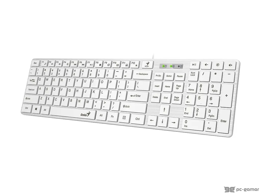 GENIUS SlimStar 126 Multimedia Keyboard, White, USB, YU layout