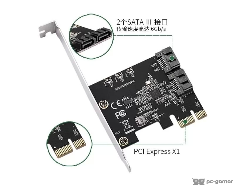 E-GREEN PCI-Express kontroler 2-port SATA III int. Kartica