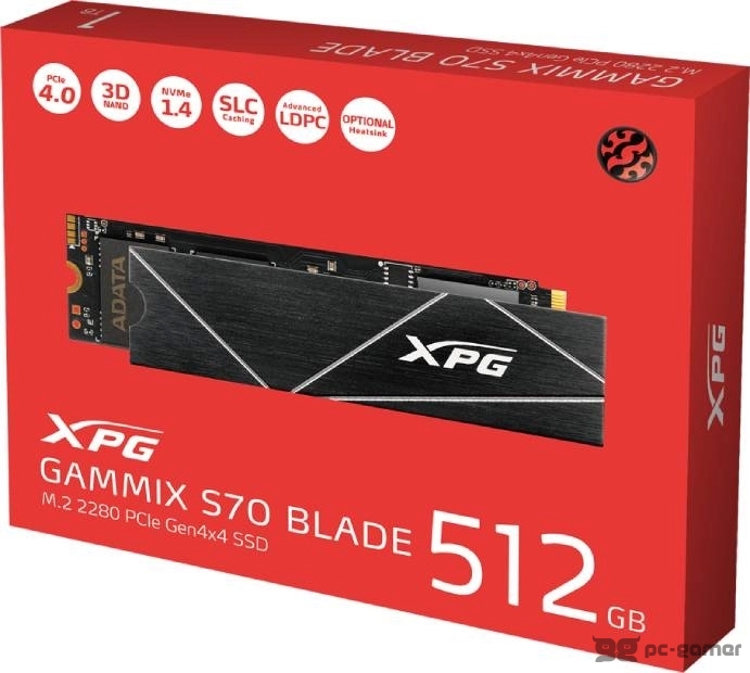A-DATA 512GB M.2 PCIe Gen4x4 XPG GAMMIX S70 BLADE AGAMMIX