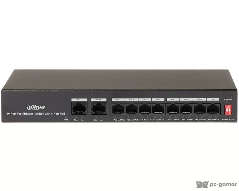 DAHUA PFS3010-8ET-65 10-Port Fast Ethernet Switch with 8