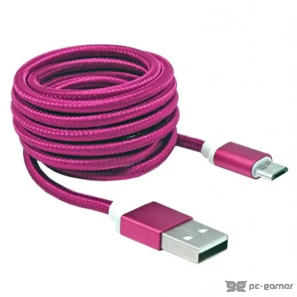 SBOX USB-MICRO M/M 15M BLISTER PINK
