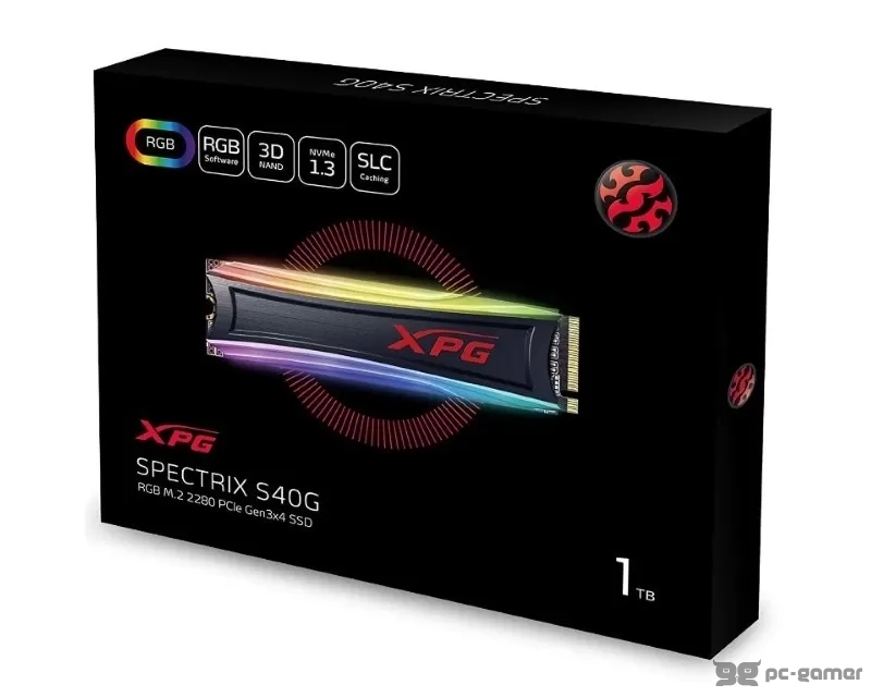 A-DATA 1TB M.2 PCIe Gen3 x4  XPG SPECTRIX S40G RGB AS40G-
