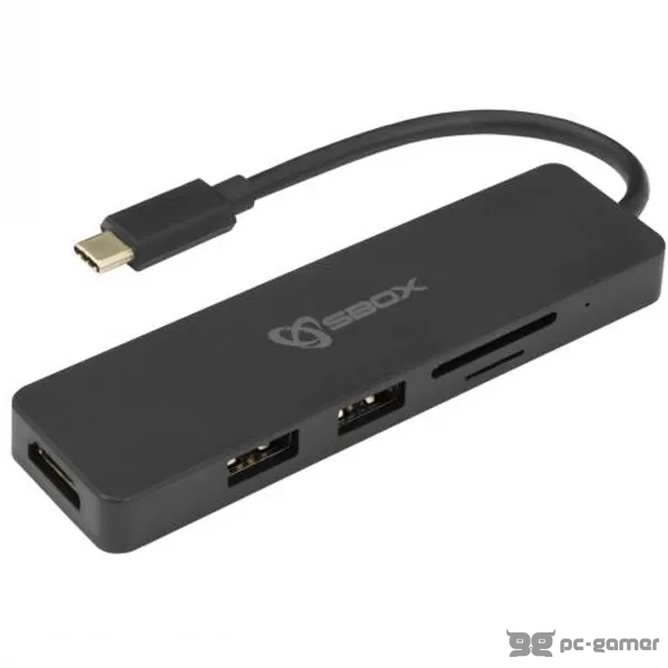 Sbox USB TYPE-C->HDMI/USB-3.0/SD+TF - 5u1