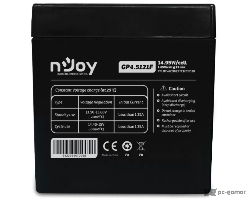 NJOY GP4.5121F baterija za UPS 12V 14.95W (BTVACDUEATE1